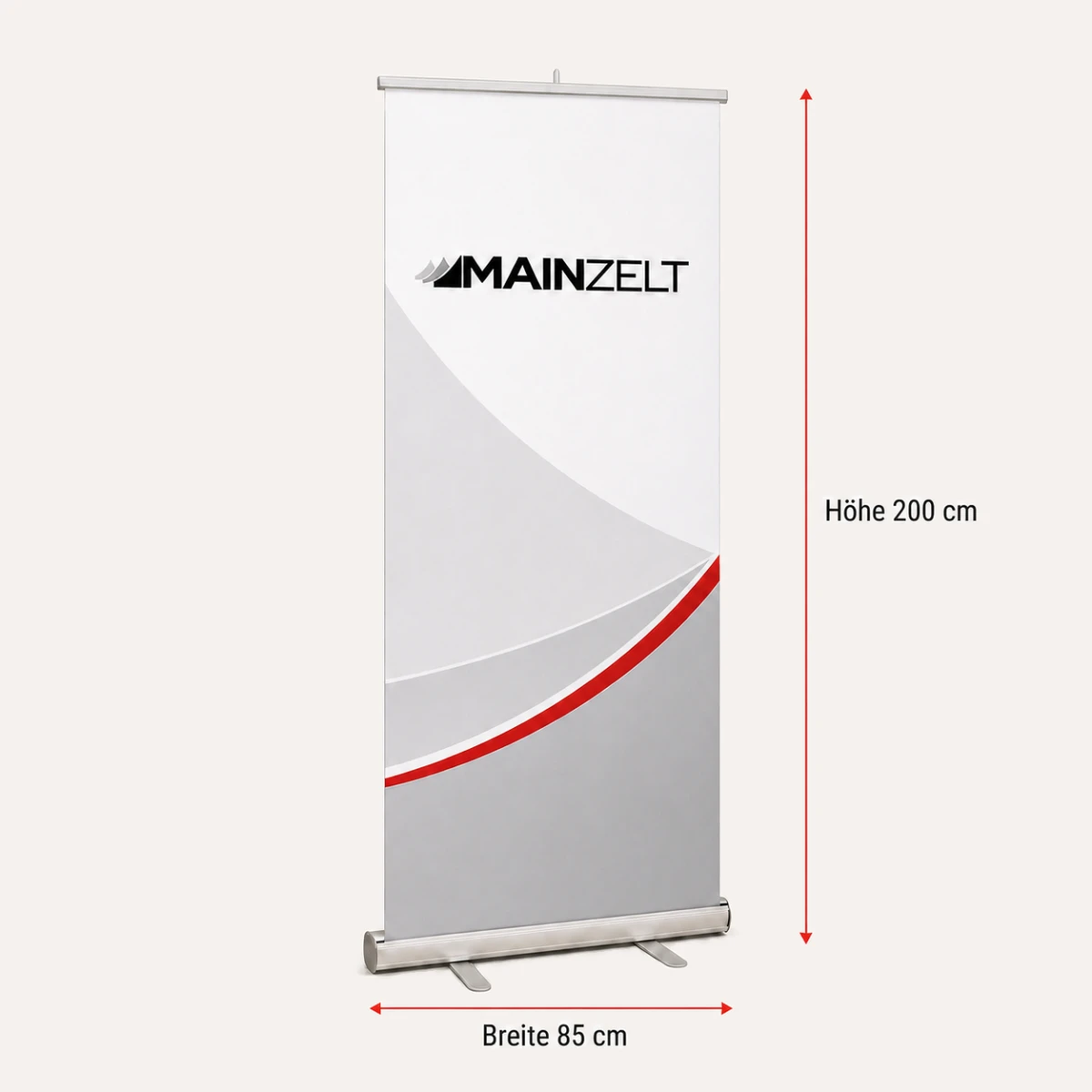 Leichtes Roll-up Basic für Messe, Empfang und Verkaufsraum, weitere Ansicht