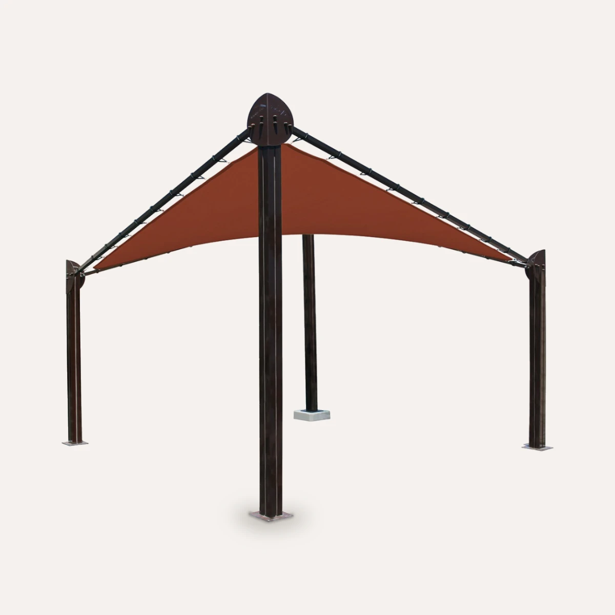 Butterfly Pavillon 5 × 5 m mit HDPE-Gewebe und Aluminiumrahmen, weitere Ansicht
