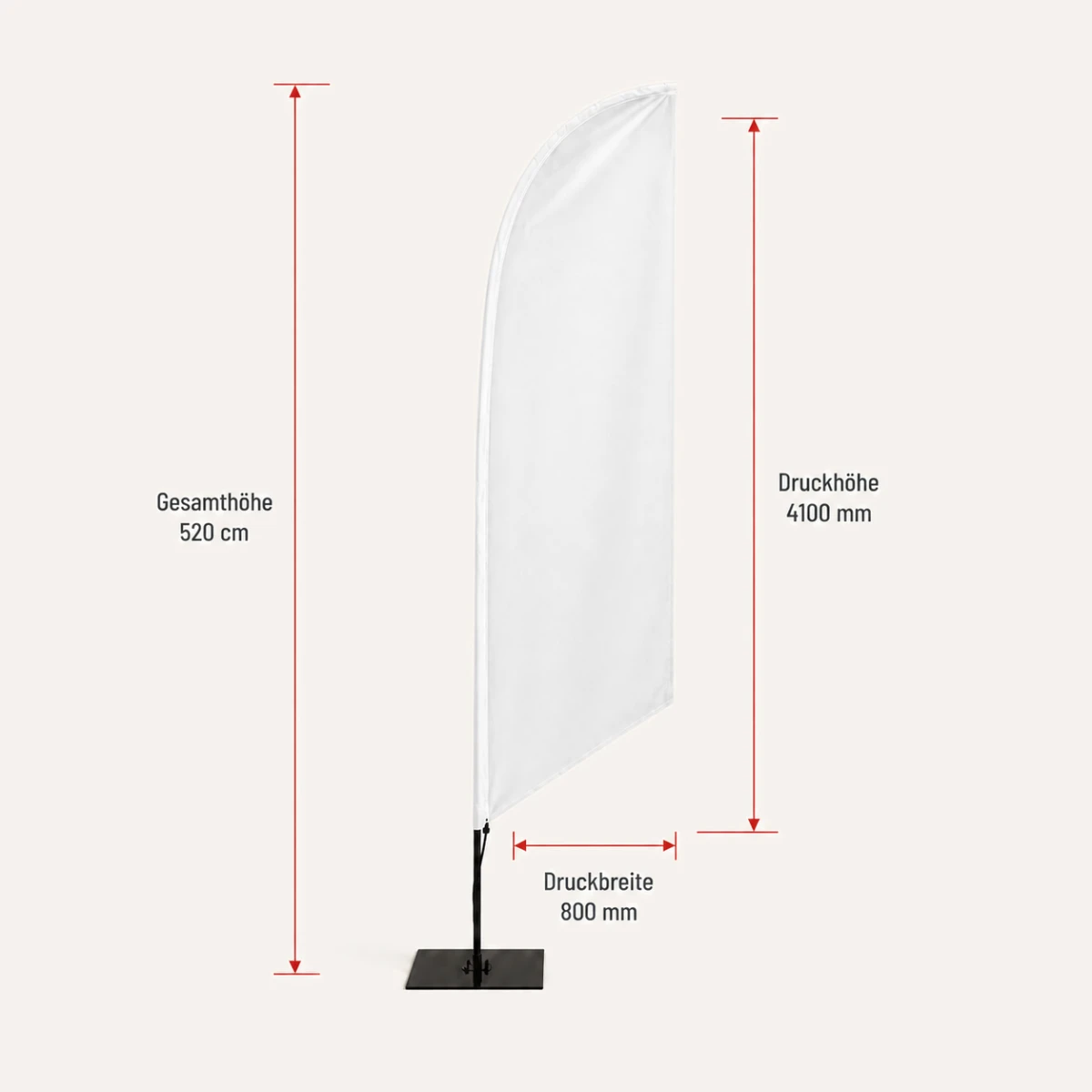 Beachflag Schräg 520 inkl. Glasfaser Mast