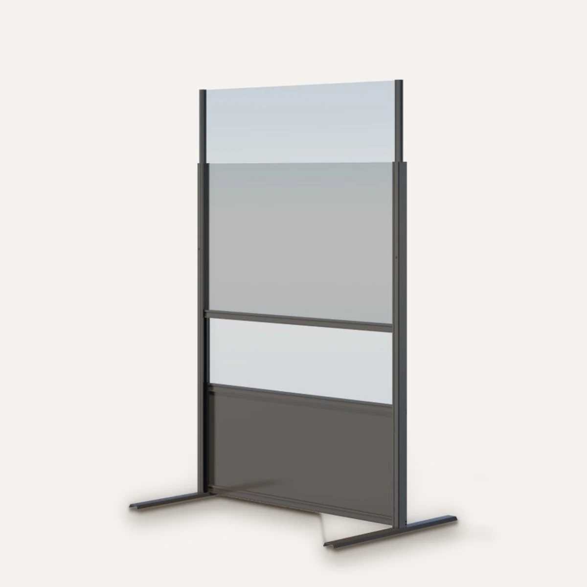 MAIN-ZELT Windschutz aus Glas, manuell hydraulisch höhenverstellbar, freigestellt auf hellem Grund