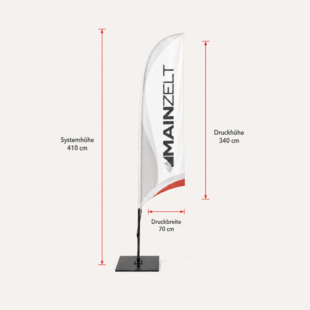 Beachflag Konkave 410 inkl. Glasfaser Mast, Ansicht 5