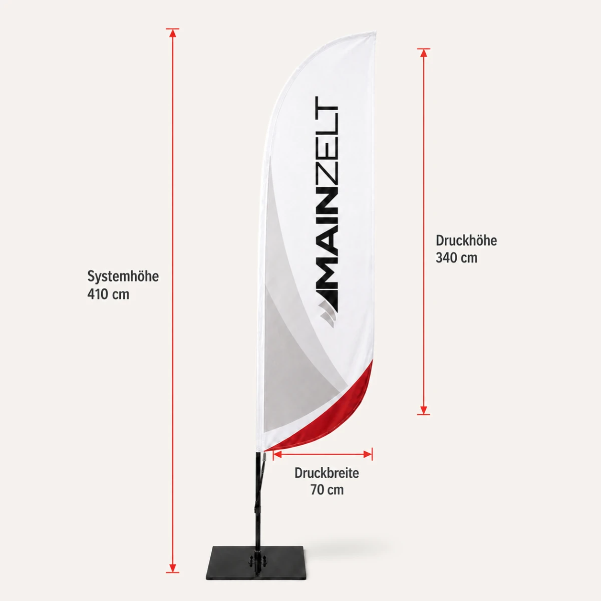 Beachflag Konvex 410 inkl. Glasfaser Mast, Ansicht 5