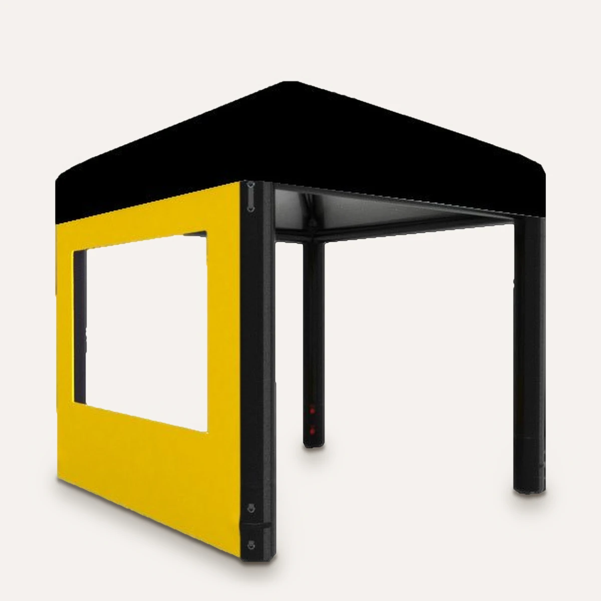 Aufblasbarer Pavillon mit gelber Fensterwand, Rendering