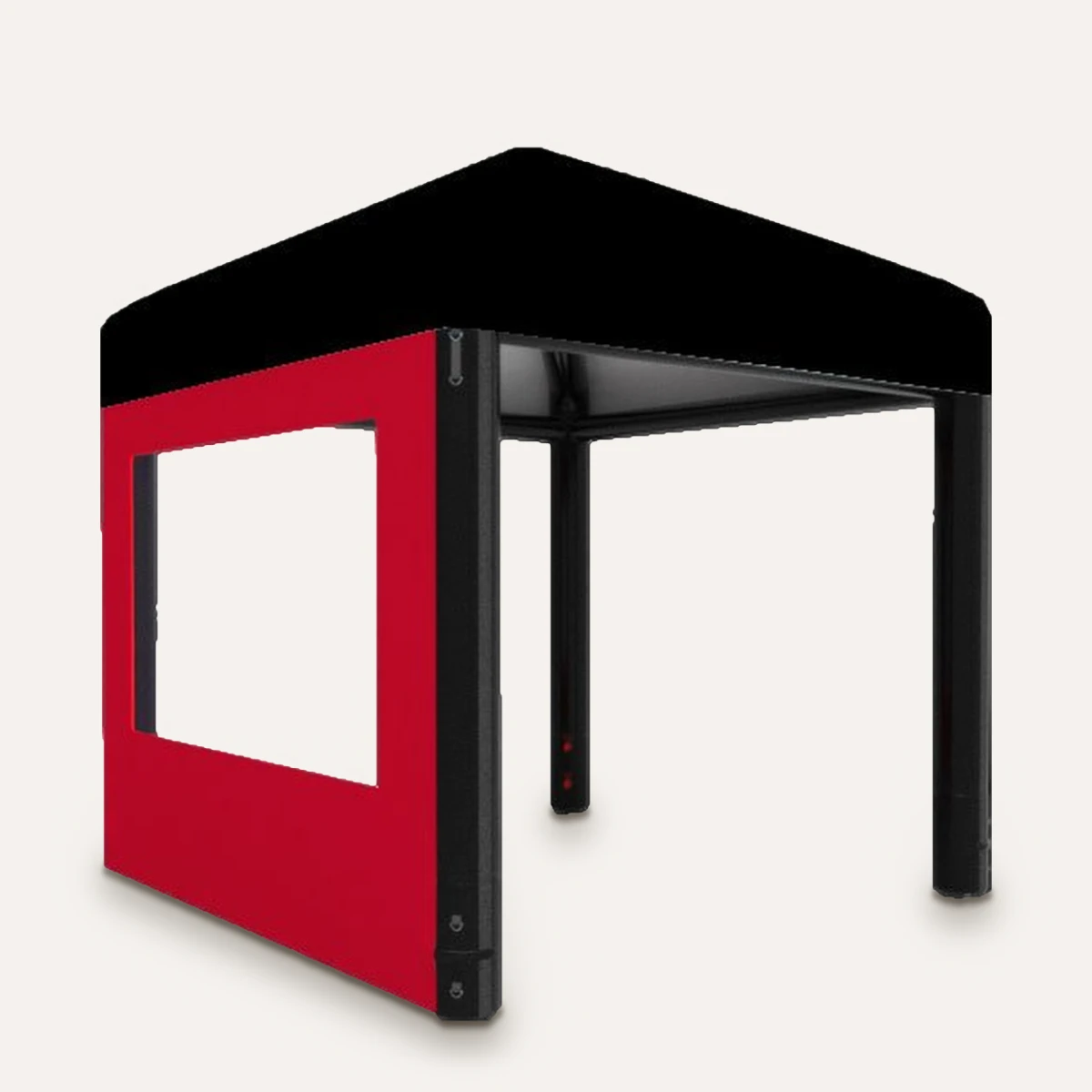 Aufblasbarer Pavillon mit roter Fensterwand, Rendering