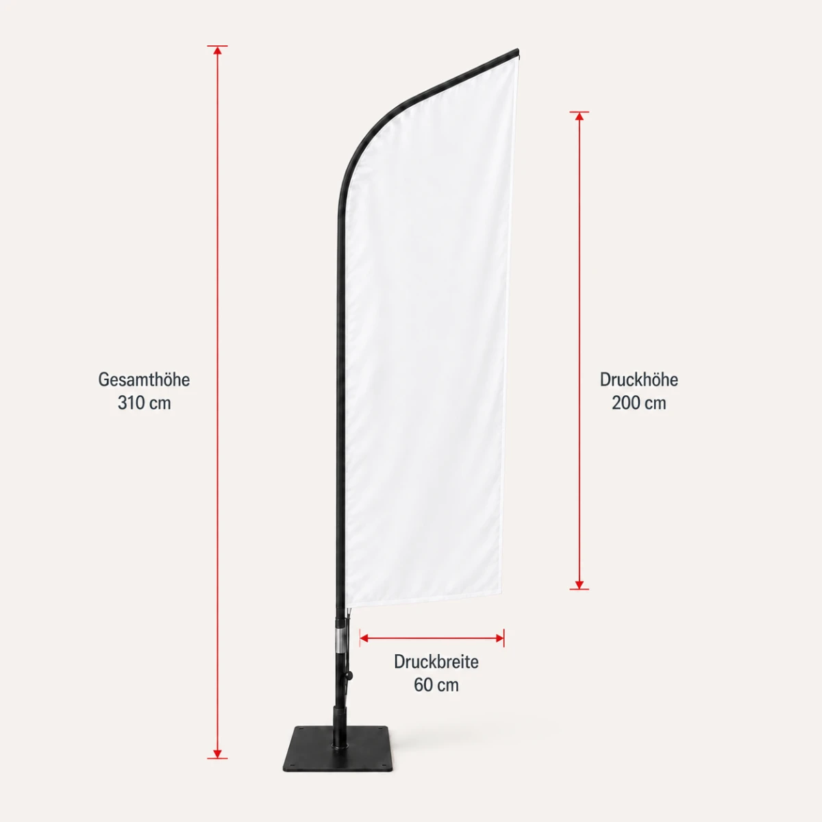 Beachflag Schräg 310 inkl. Glasfaser Mast, Ansicht 5