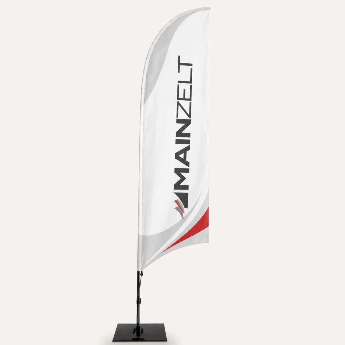 Beachflag Konkave 520 cm mit Glasfasermast und Bodenplatte