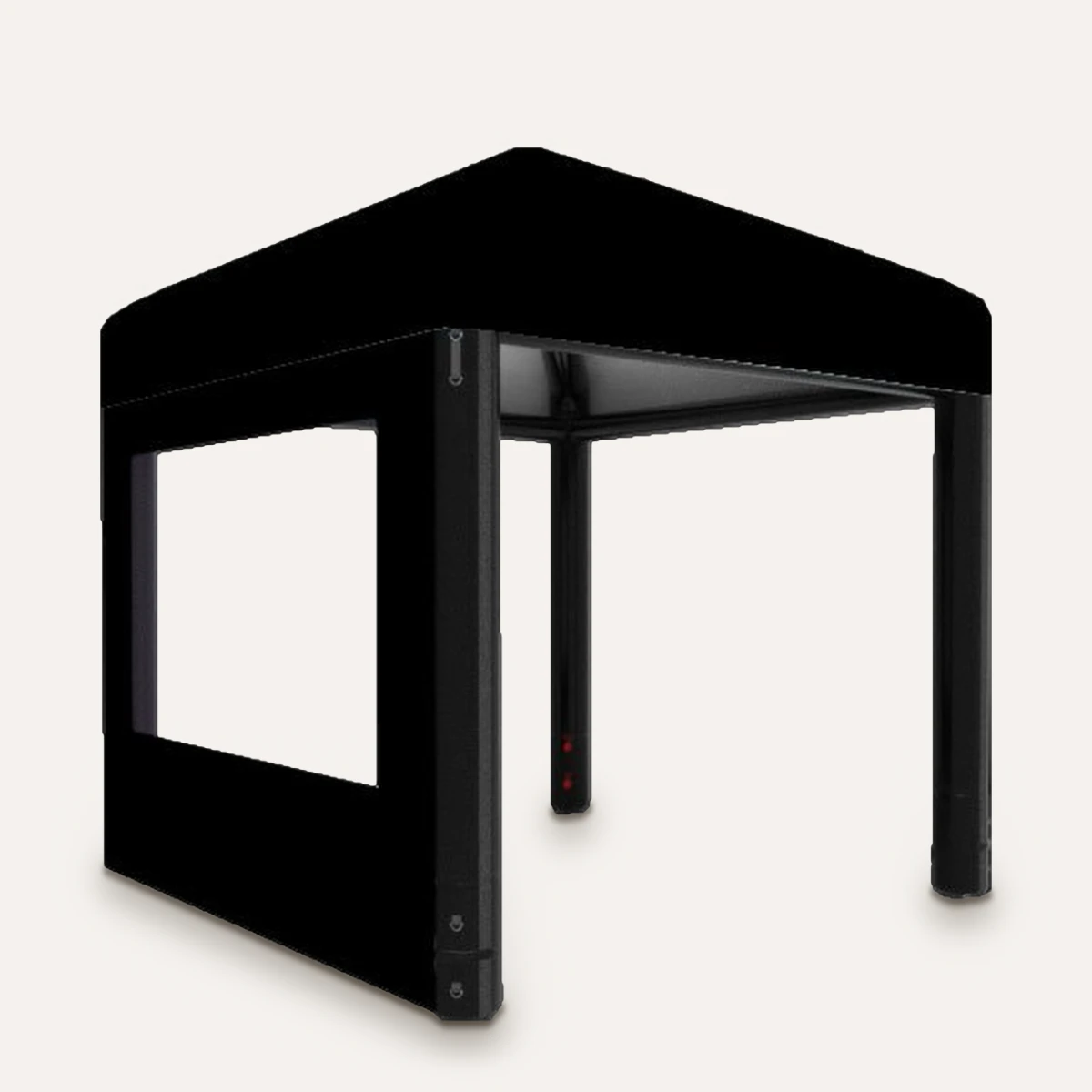 Aufblasbarer Pavillon mit schwarzer Fensterwand, Rendering