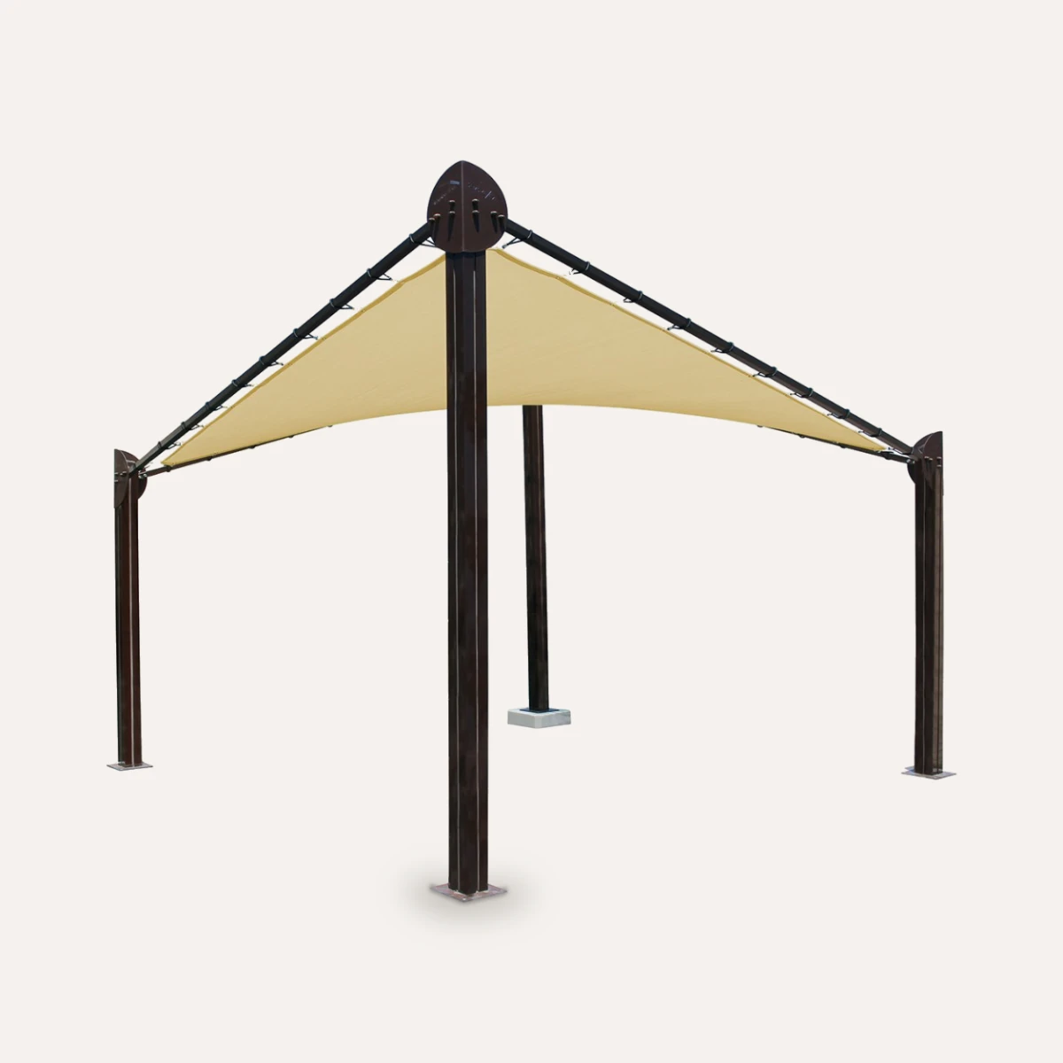 Butterfly Pavillon 5 × 5 m mit HDPE-Gewebe und Aluminiumrahmen, weitere Ansicht