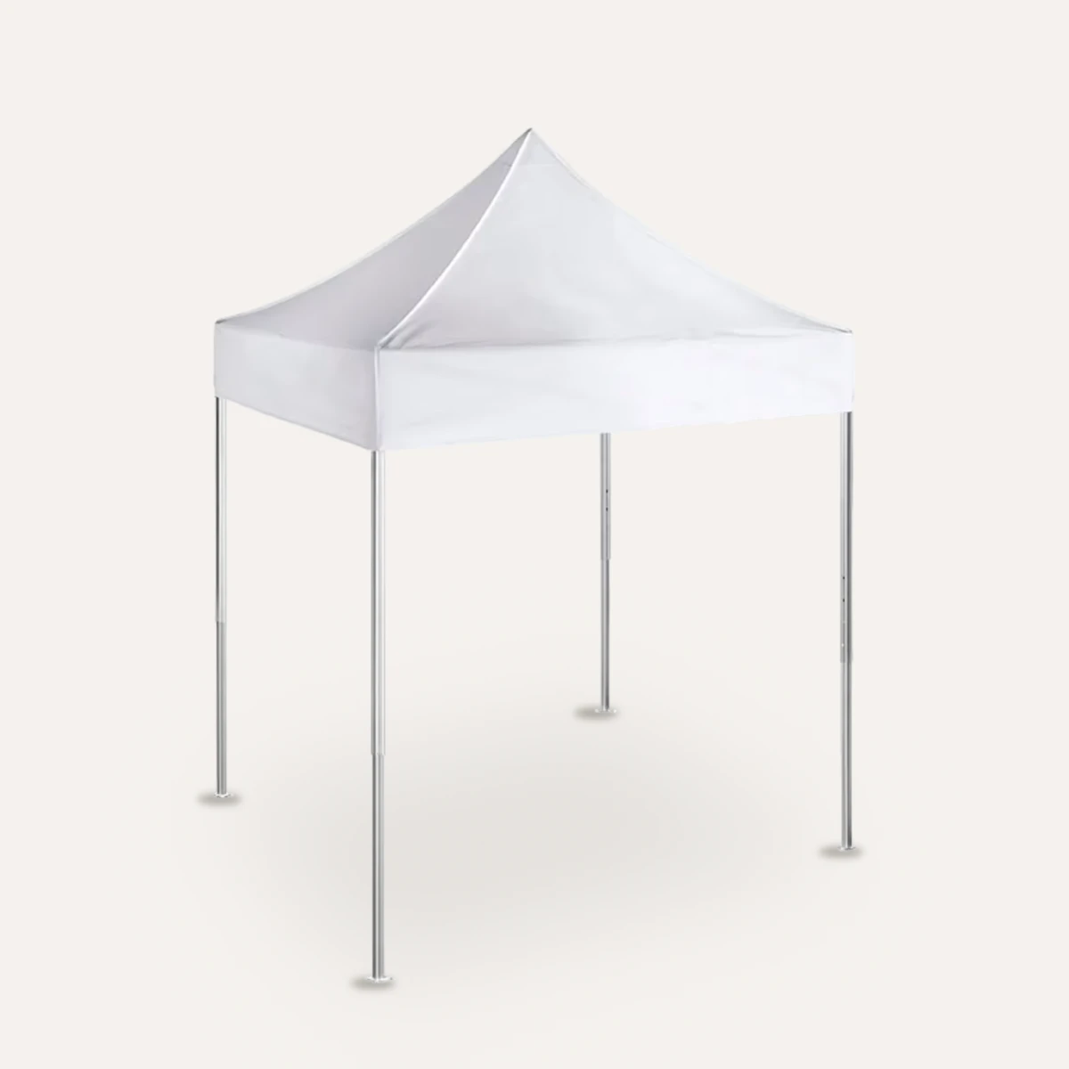 Weißer Faltpavillon 2 × 2 m ohne Seitenwände, freigestellt