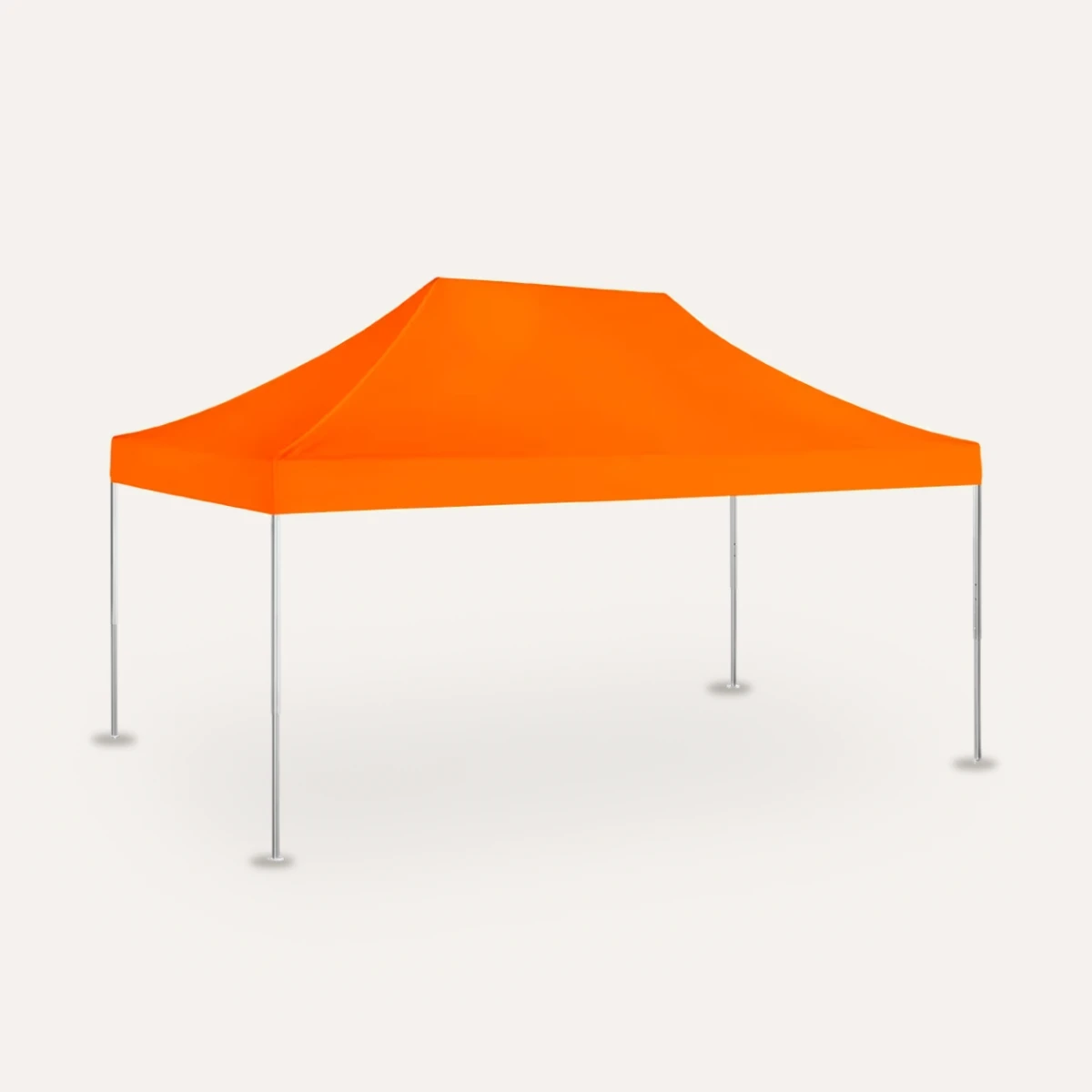 Faltzelt 4 × 6 m mit neuem Dach in Orange, 3D-Ansicht