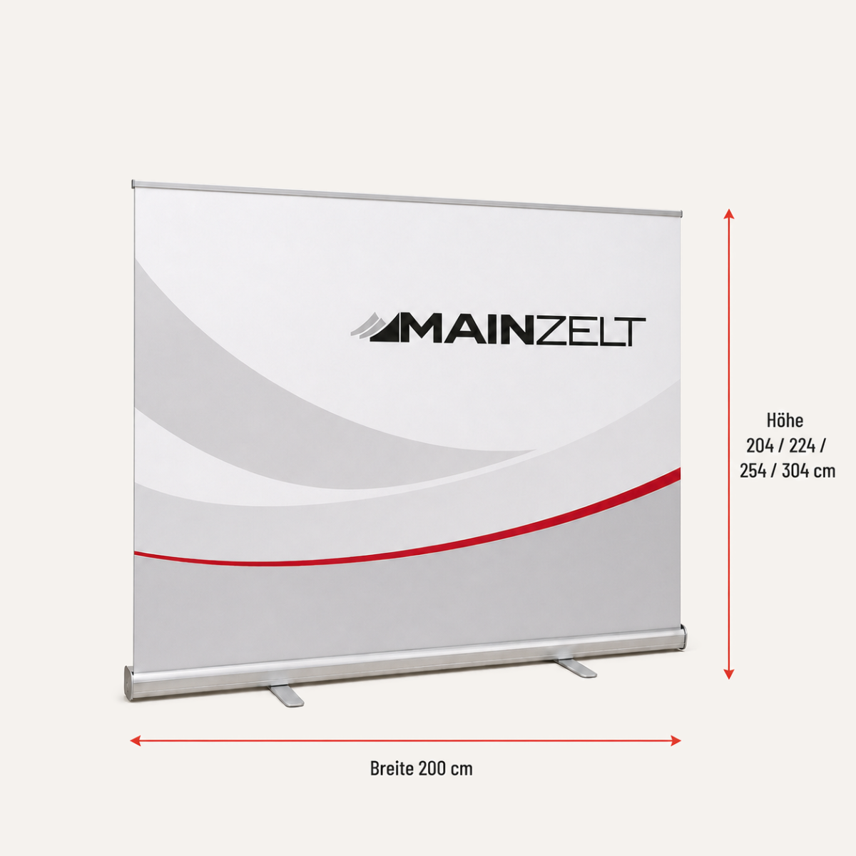 Großes Roll-up Display XXL mit 200 cm Breite für Messe und Fotowand, weitere Ansicht