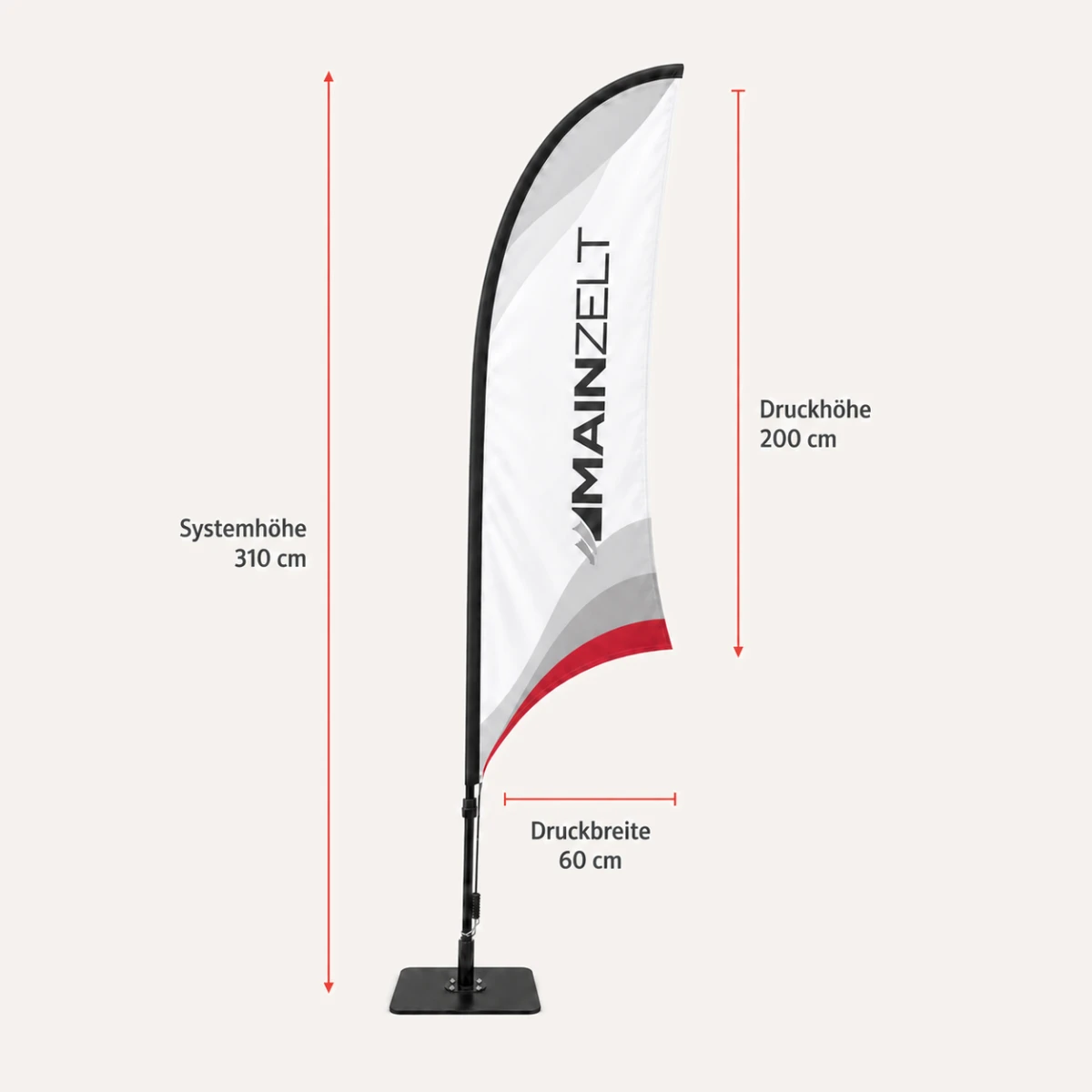 Beachflag Konkave 310 inkl. Glasfaser Mast, Ansicht 5