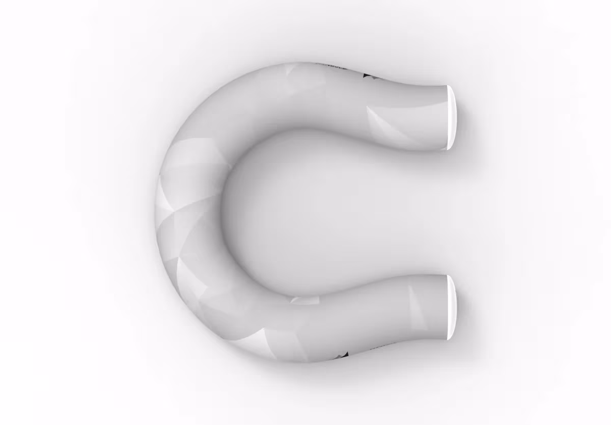 Grauer Sitzring in U-Form, Draufsicht