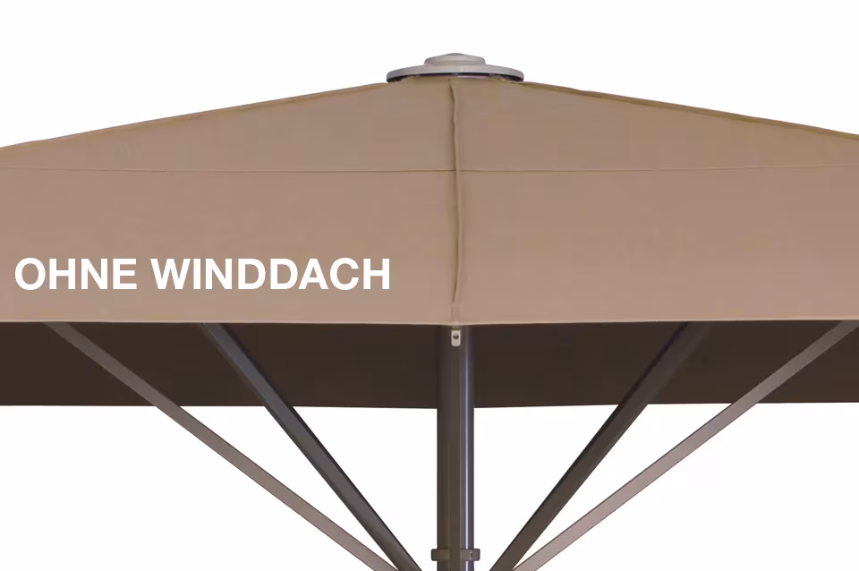 Gastroschirm ohne Winddach, Detail