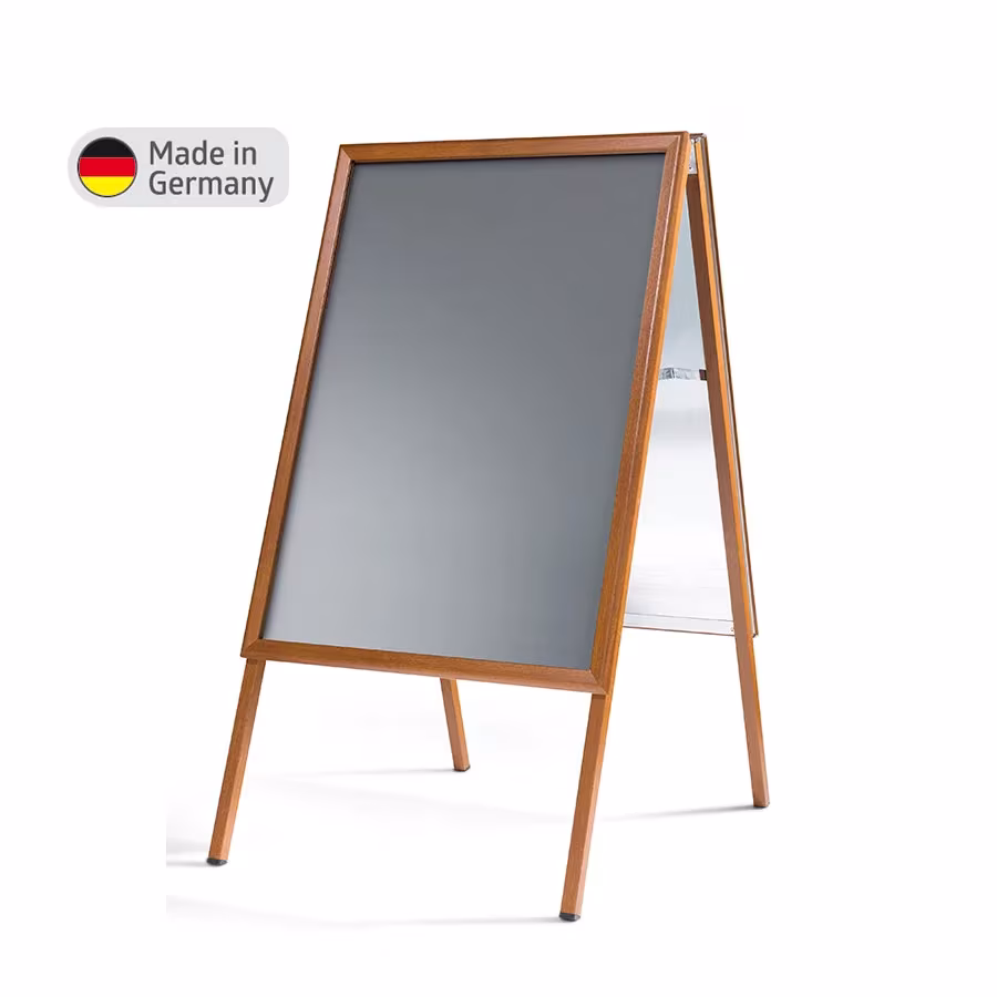 Kundenstopper A1 Classic Holz-Optik - Werbetafel für den Außenbereich