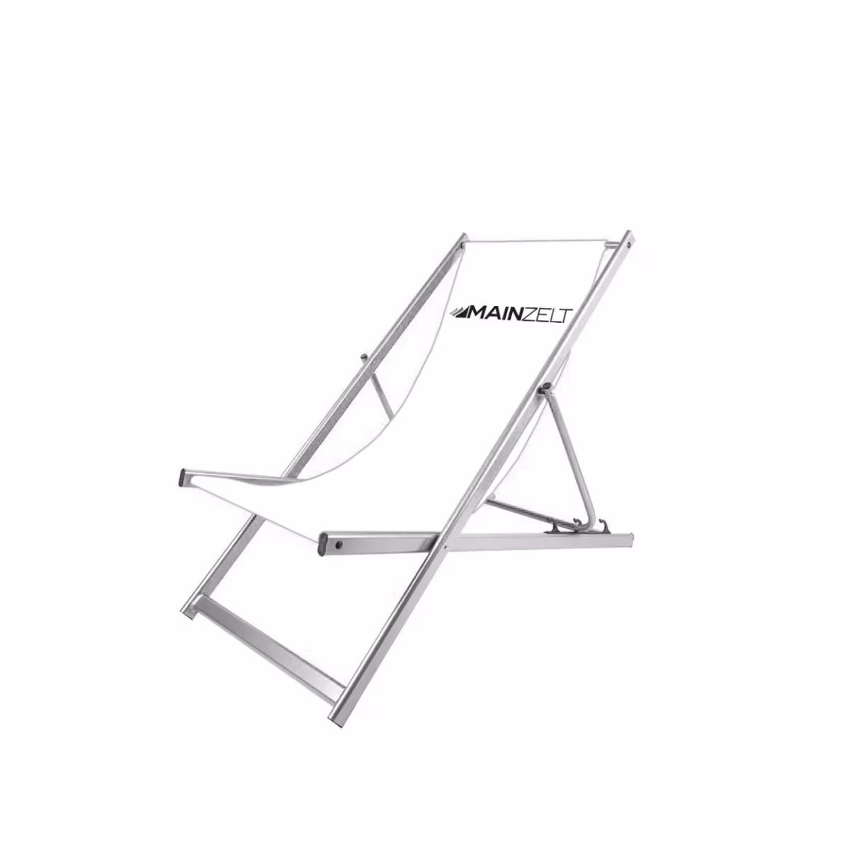 Liegestuhl Strandsthuhl Aluminum weiß mit 1-farbigem Druck