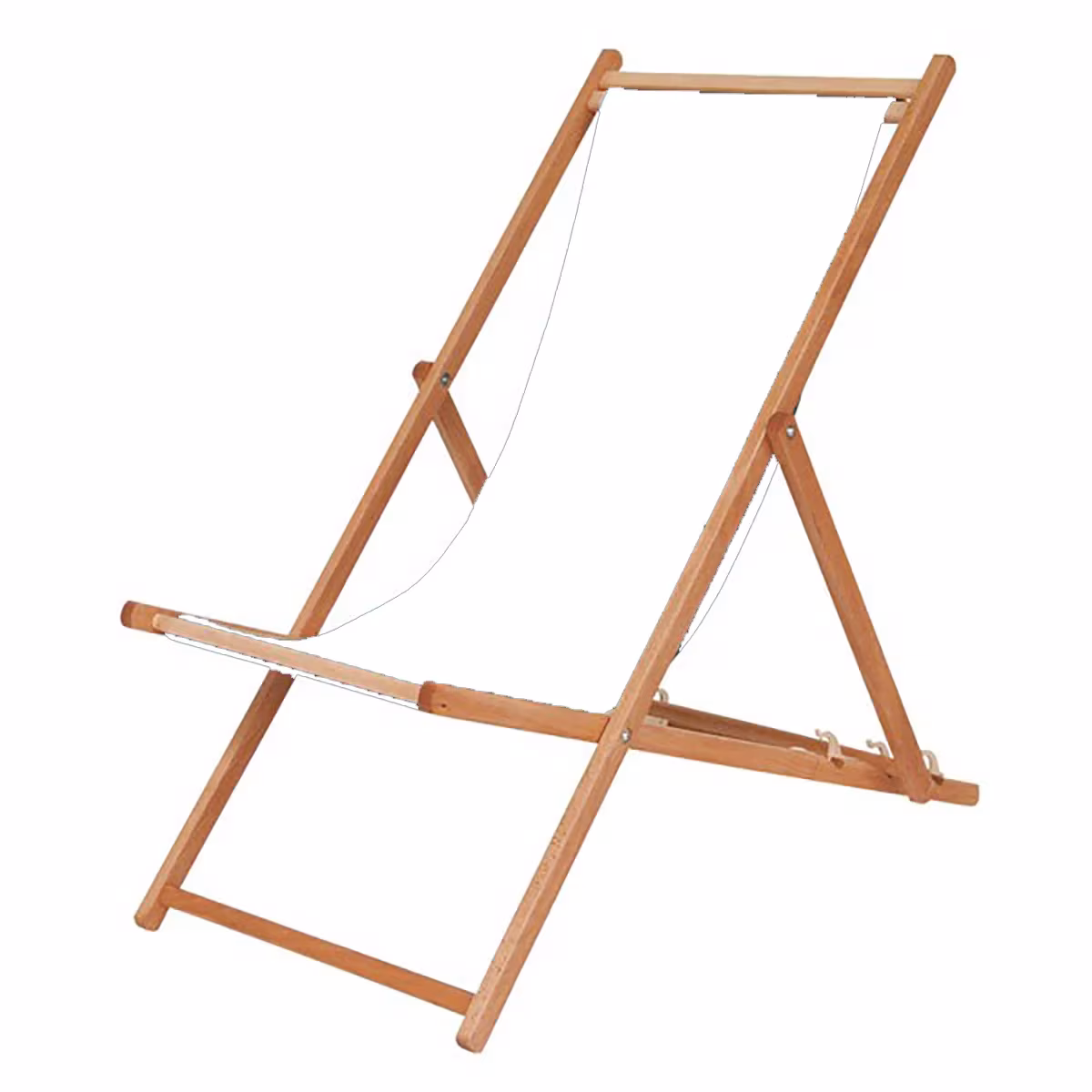 Holz-Liegestuhl ohne Armlehne mit weißem Bezug ohne Druck