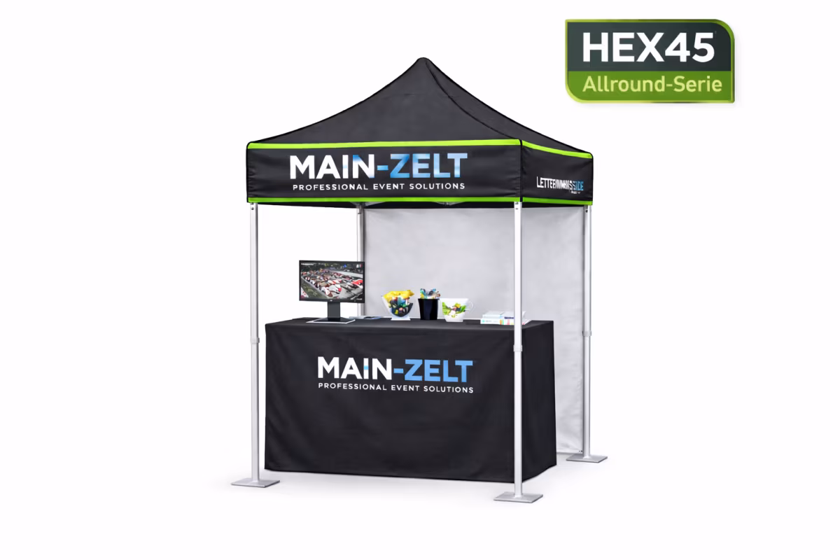 Faltpavillon 1,5×1,5m Hex45 – Spitzdach