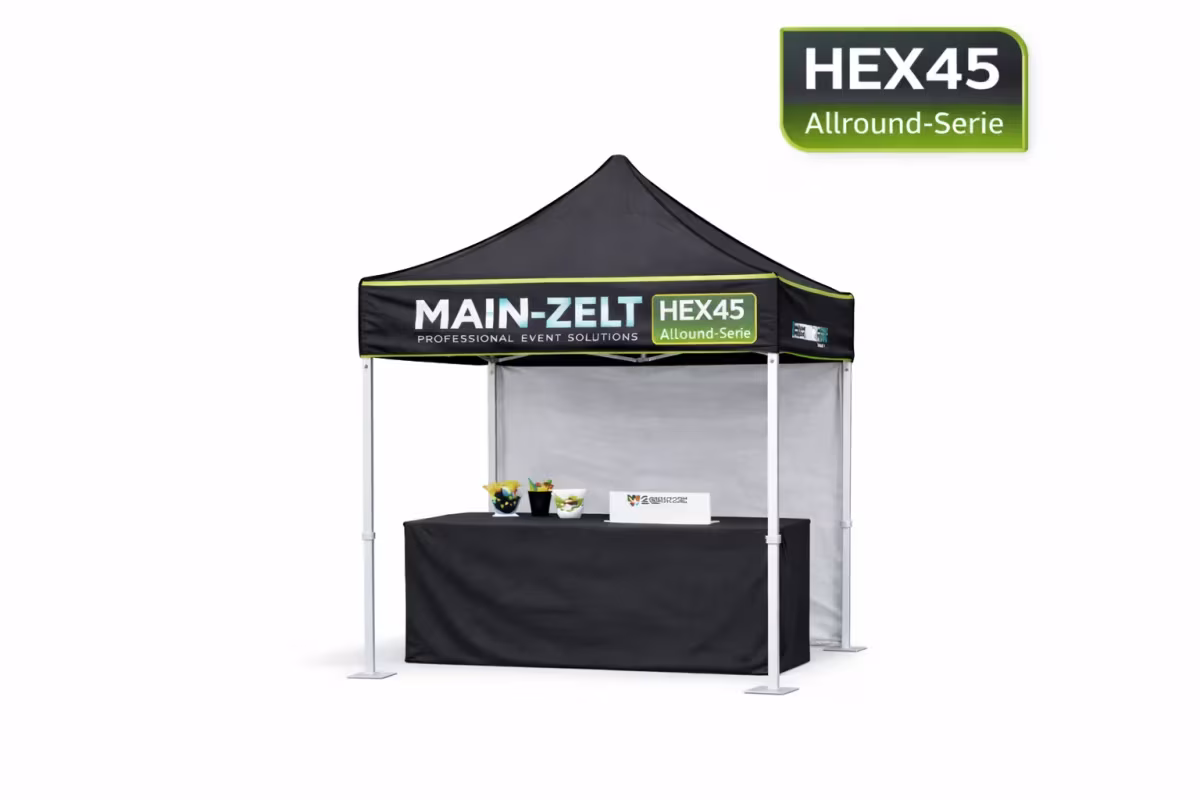 Faltpavillon 2x2m – Hex45 (Allround)