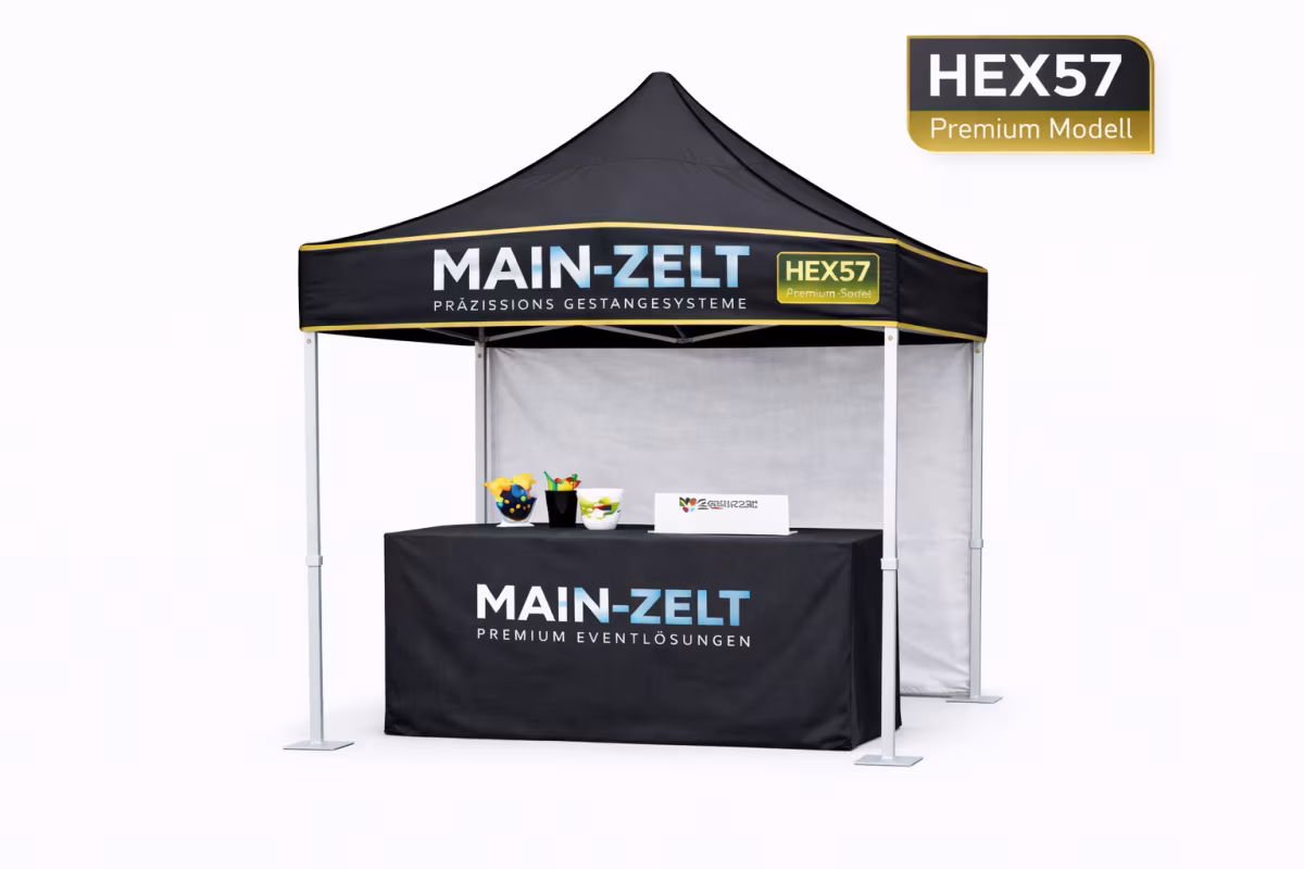 Faltpavillon 2x2m – Premium Hex57 – High-End Aluminium Profi-Gestell