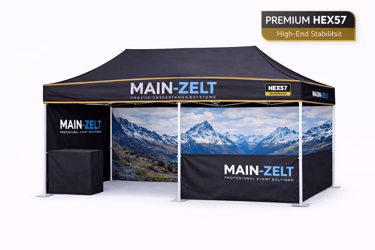 Premium Hex57 Gestell Detail für Faltpavillon 4x8m Premium Hex57 – High-End Profi Eventzelt