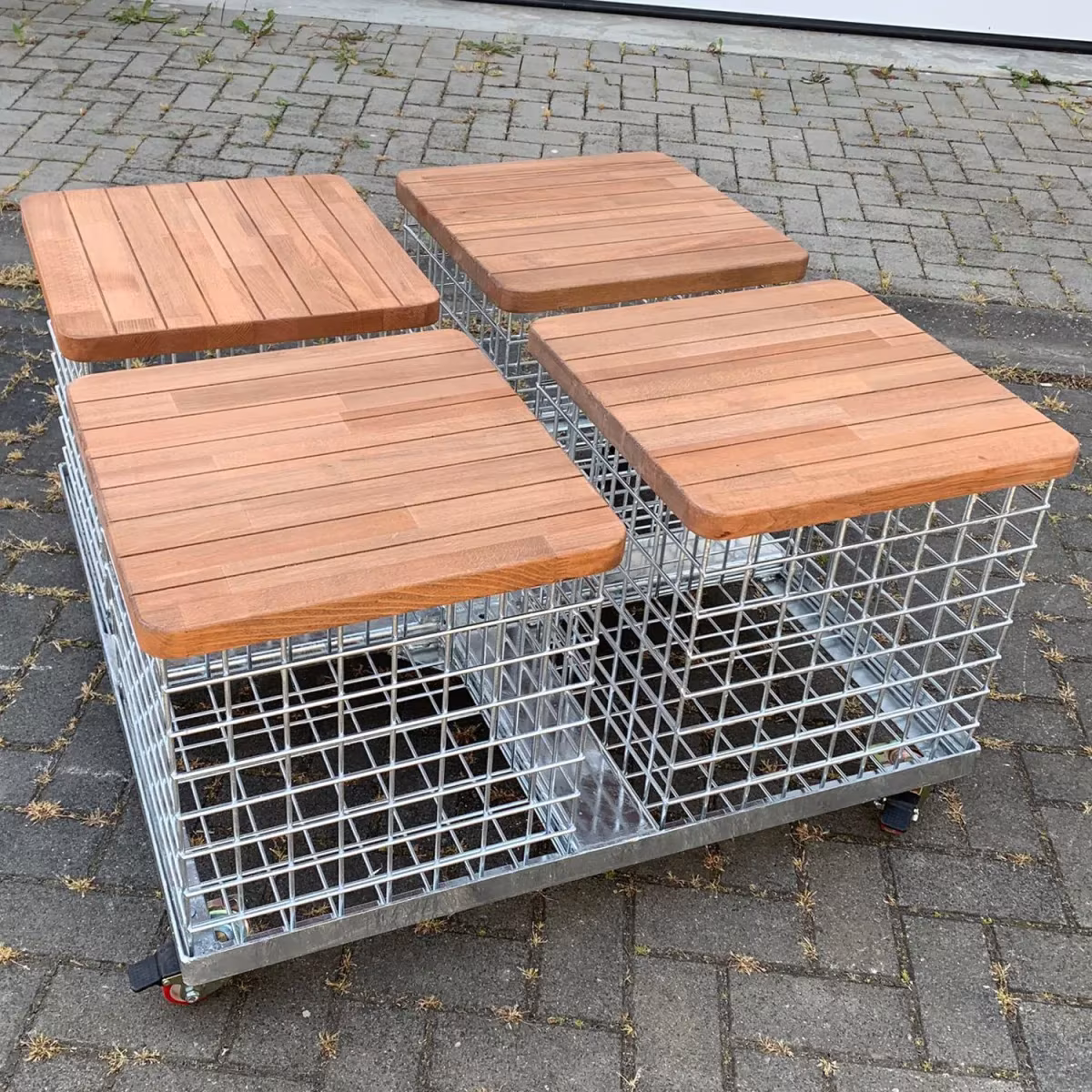 Holzauflagen des Multi Flex Cube von oben