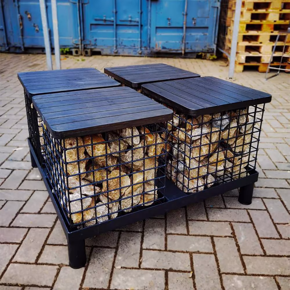 Multi Flex Cube: Schirmständer mit Stahlkorb für Masten Ø 82 bis 100 mm, weitere Ansicht