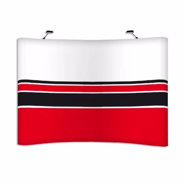 Messewand Professional 3x3 geschwungen aufgebautes Pop-Up Display System