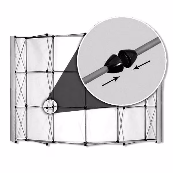 Messewand Professional 3x3 geschwungen, weitere Ansicht