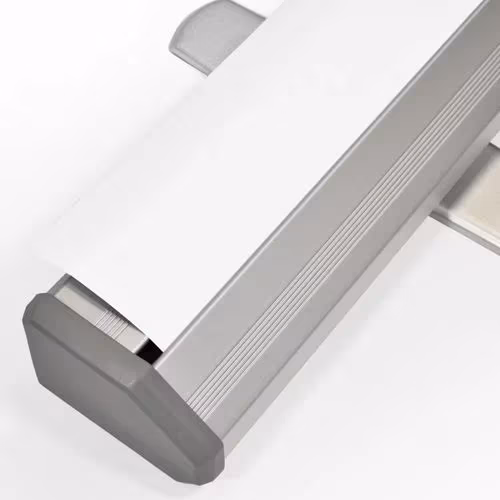 Aluminiumkassette des RollUp XXL mit eingerolltem Banner