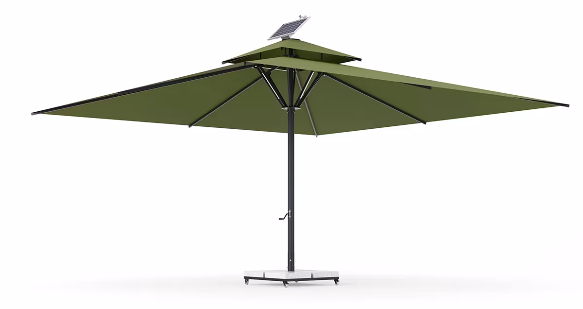 Sonnenschirm Premium Komfort Teleskopschirm Rechteckig 3,5 x 4,5 m