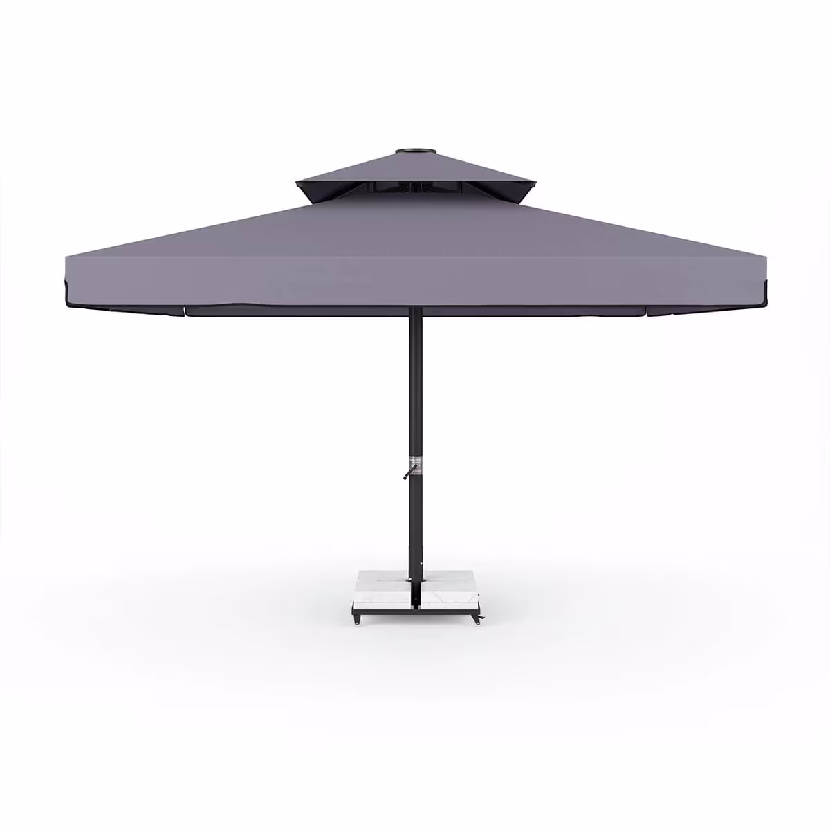Sonnenschirm Premium Komfort Teleskopschirm 3,5 x 3,5 anthrazit mit Volant