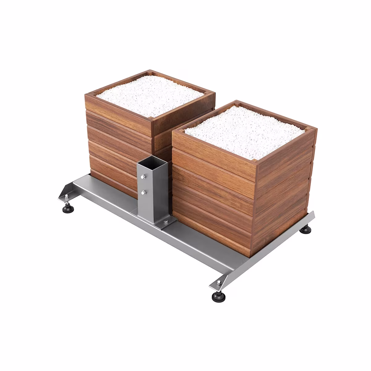 Schirmständer mit Holzschalung Easy Flex für Freiarmschirm - feuerverzinkt