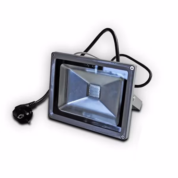 LED-Strahler mit Netzkabel und Stecker, Freisteller ohne Haken