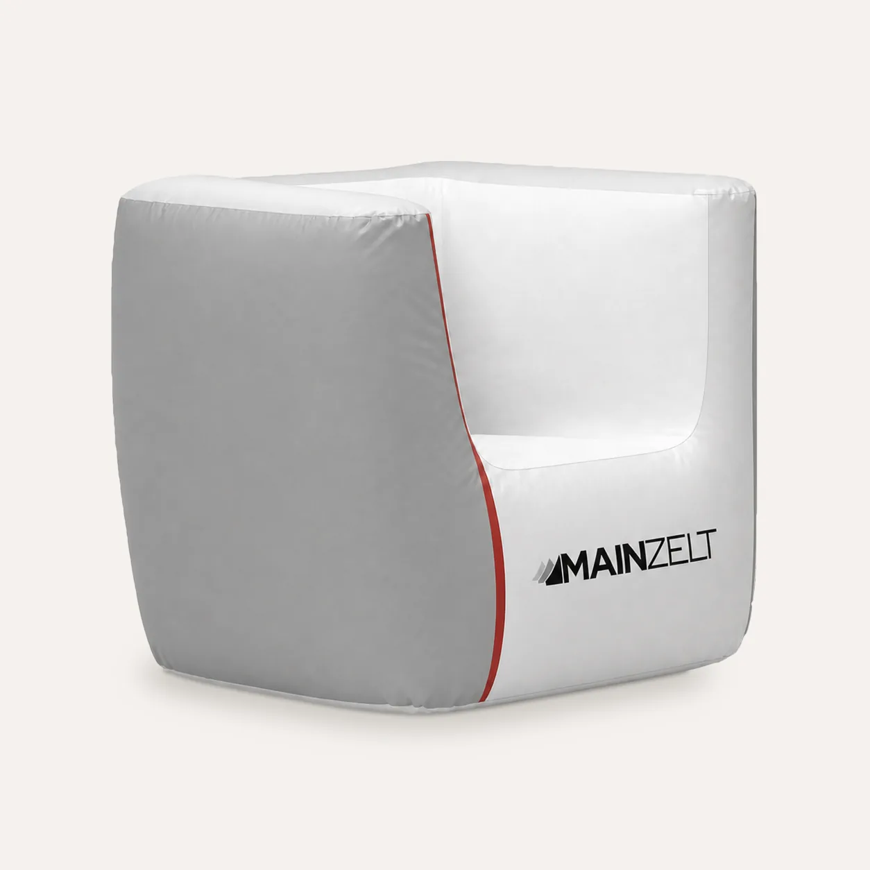 Aufblasbarer Sessel mit MAINZELT Branding
