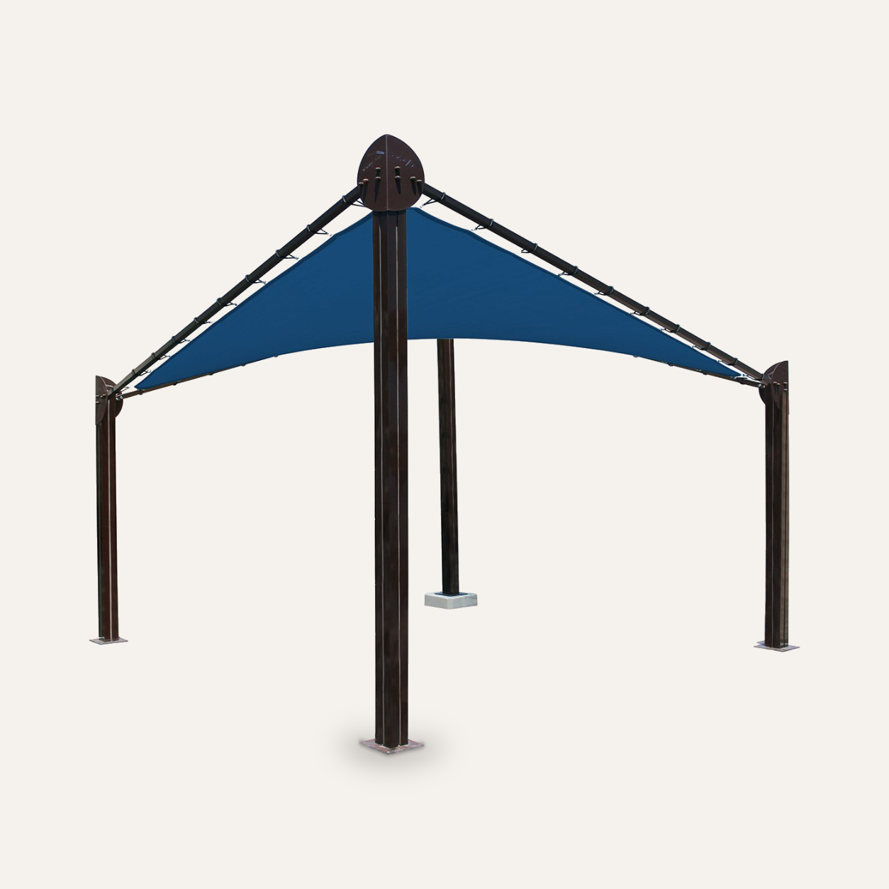 Butterfly Pavillon 5 × 5 m mit HDPE-Gewebe und Aluminiumrahmen, weitere Ansicht