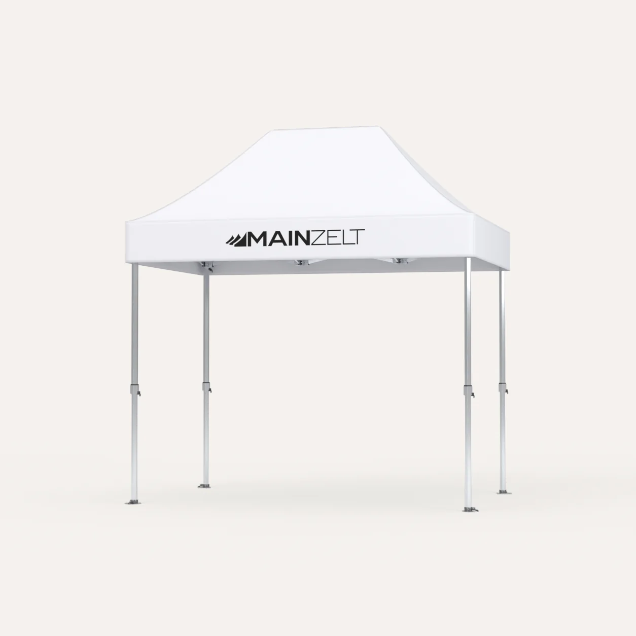 Faltpavillon Premium Hex57 2 × 3 m, Dach Weiß mit Main-Zelt-Logo, Studioansicht