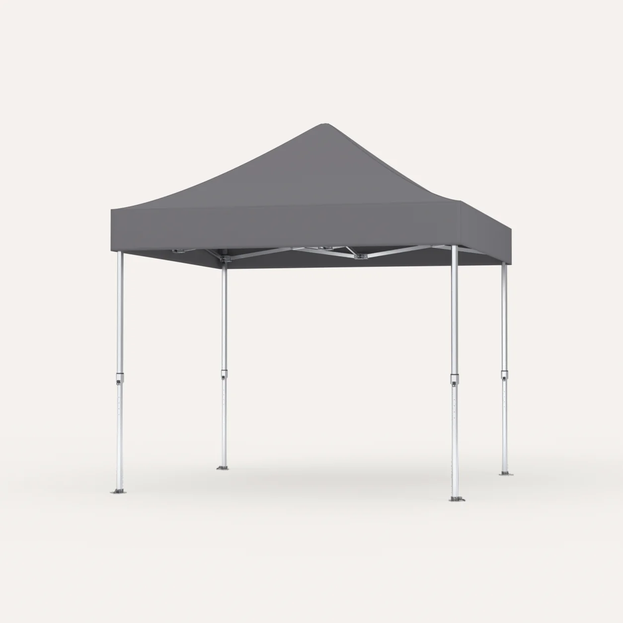 Faltpavillon Premium Hex57 3 × 3 m, Dach Grau, Studioansicht