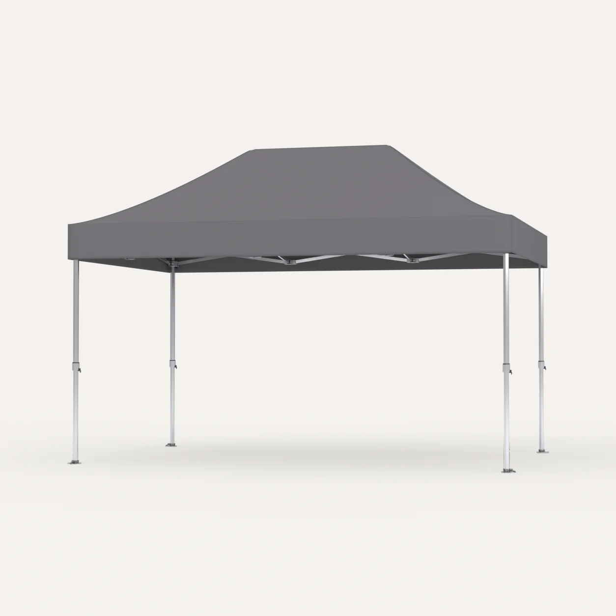 Faltpavillon Premium Hex57 3 × 4,5 m, Dach Grau, Studioansicht