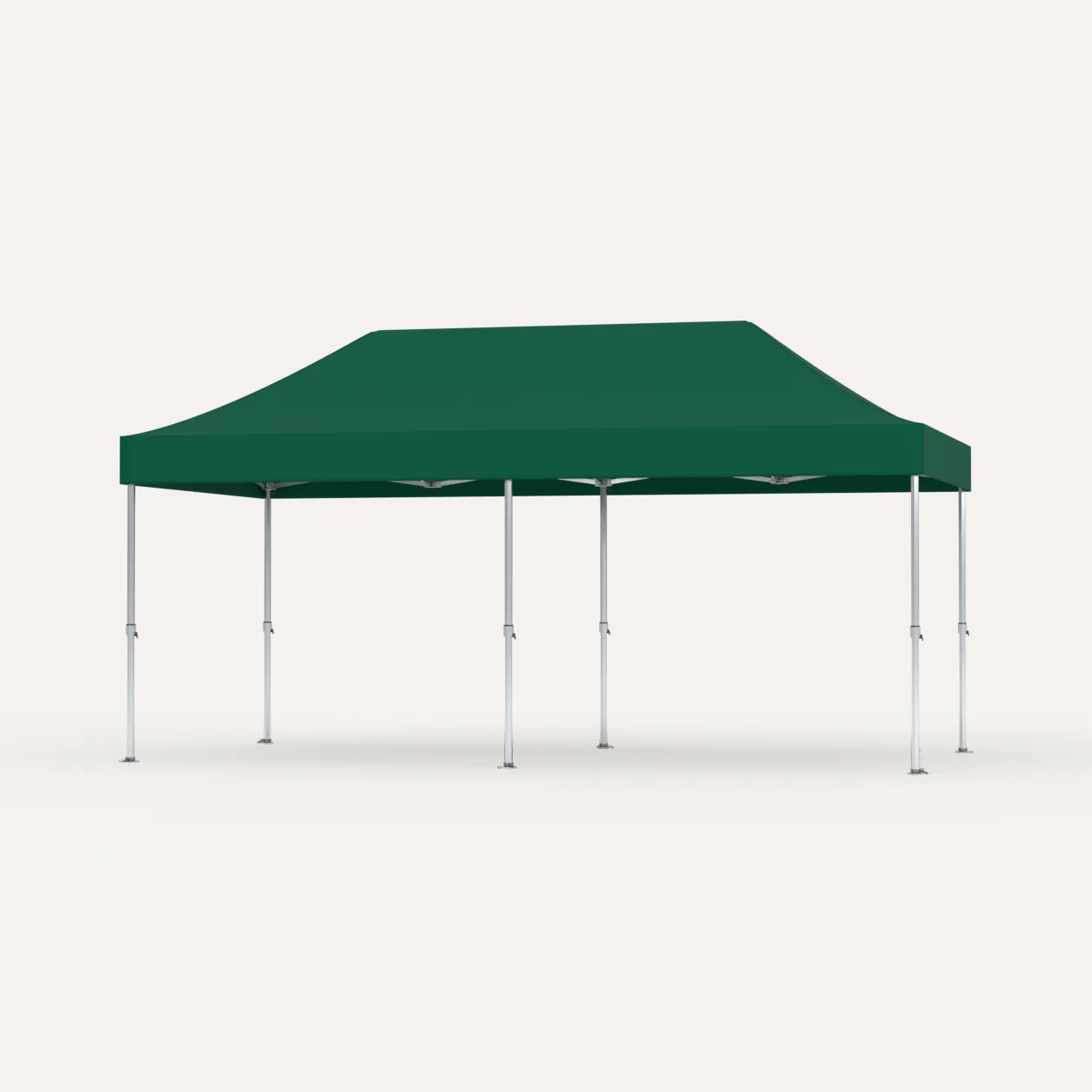 Faltpavillon Premium Hex57 3 × 6 m, Dach Dunkelgrün, Studioansicht