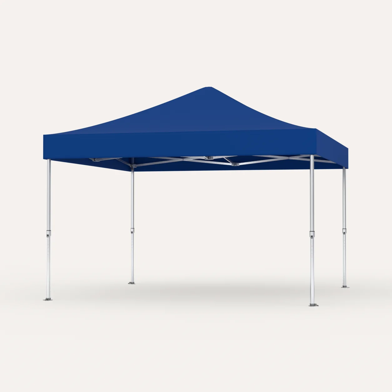 Faltpavillon Premium Hex57 4 × 4 m, Dach Dunkelblau, Studioansicht
