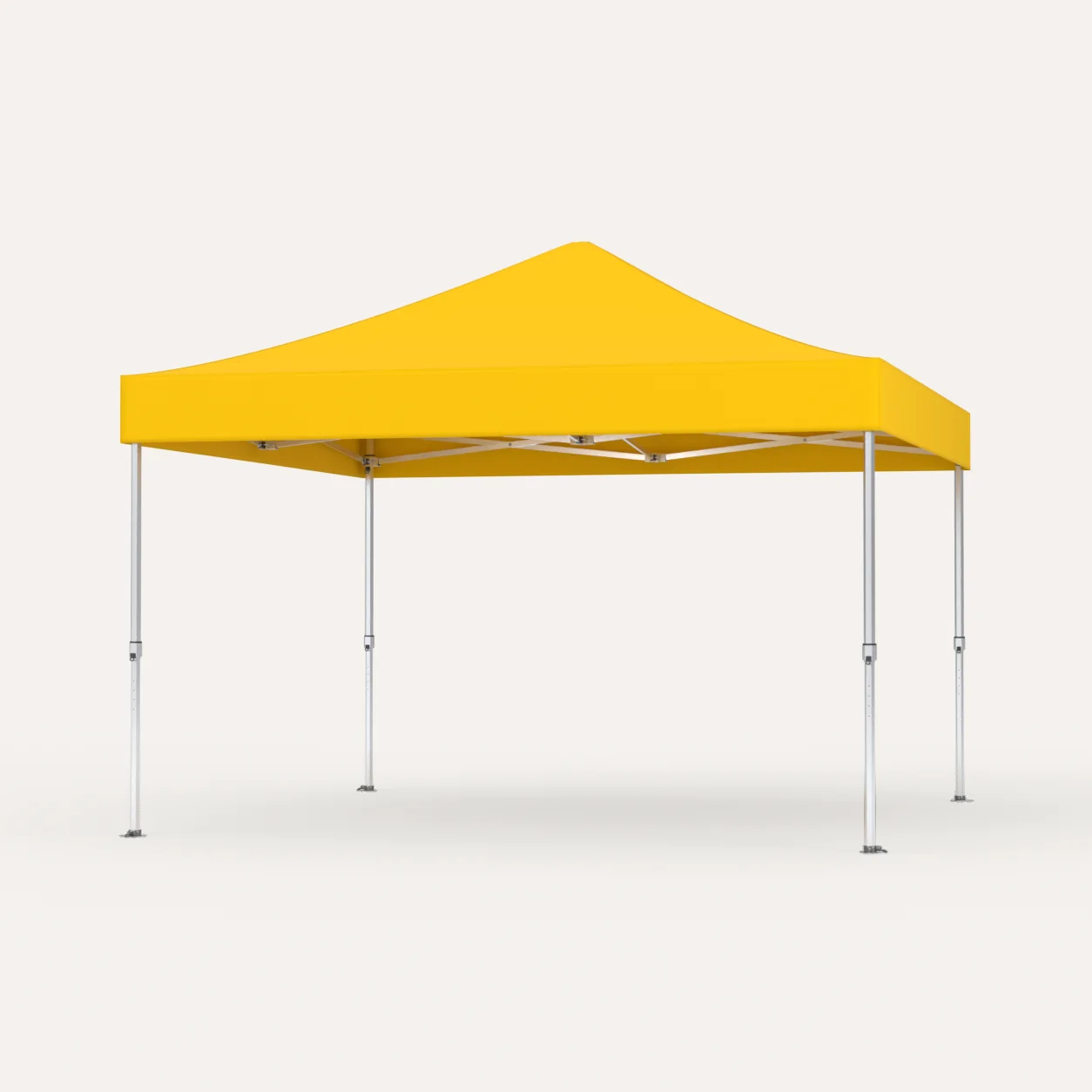Faltpavillon Premium Hex57 4 × 4 m, Dach Gelb, Studioansicht