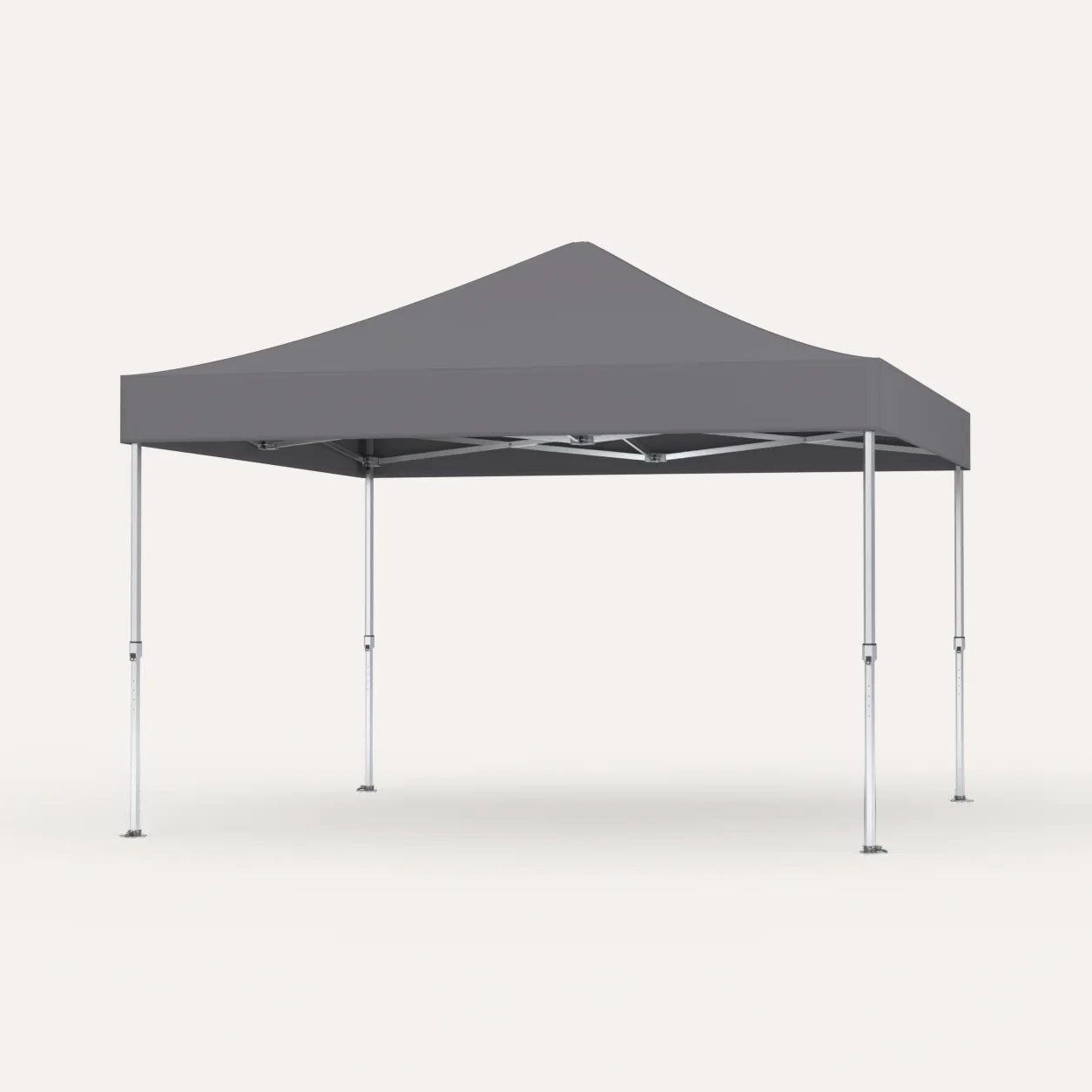 Faltpavillon Premium Hex57 4 × 4 m, Dach Grau, Studioansicht