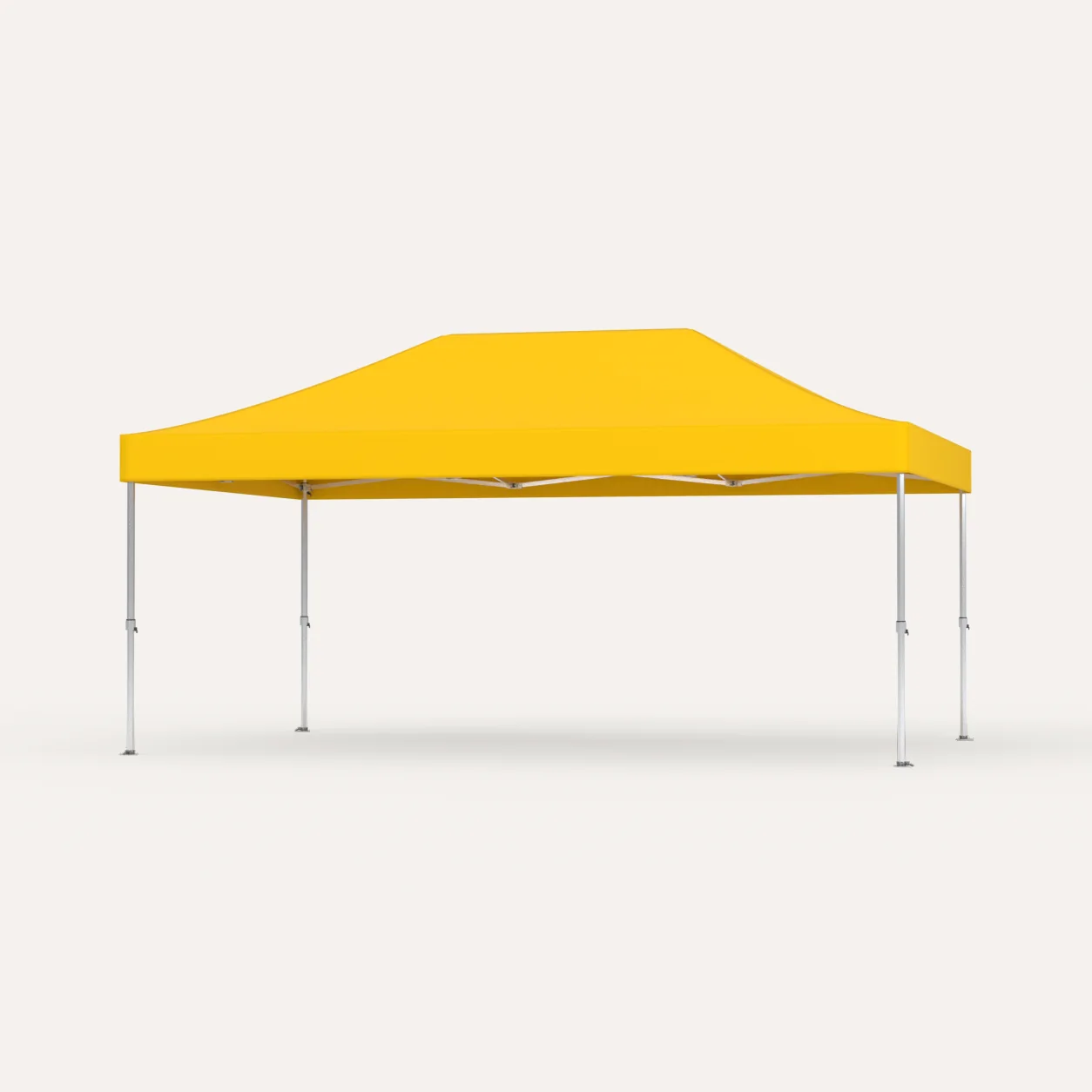 Faltpavillon Premium Hex57 4 × 6 m, Dach Gelb, Studioansicht