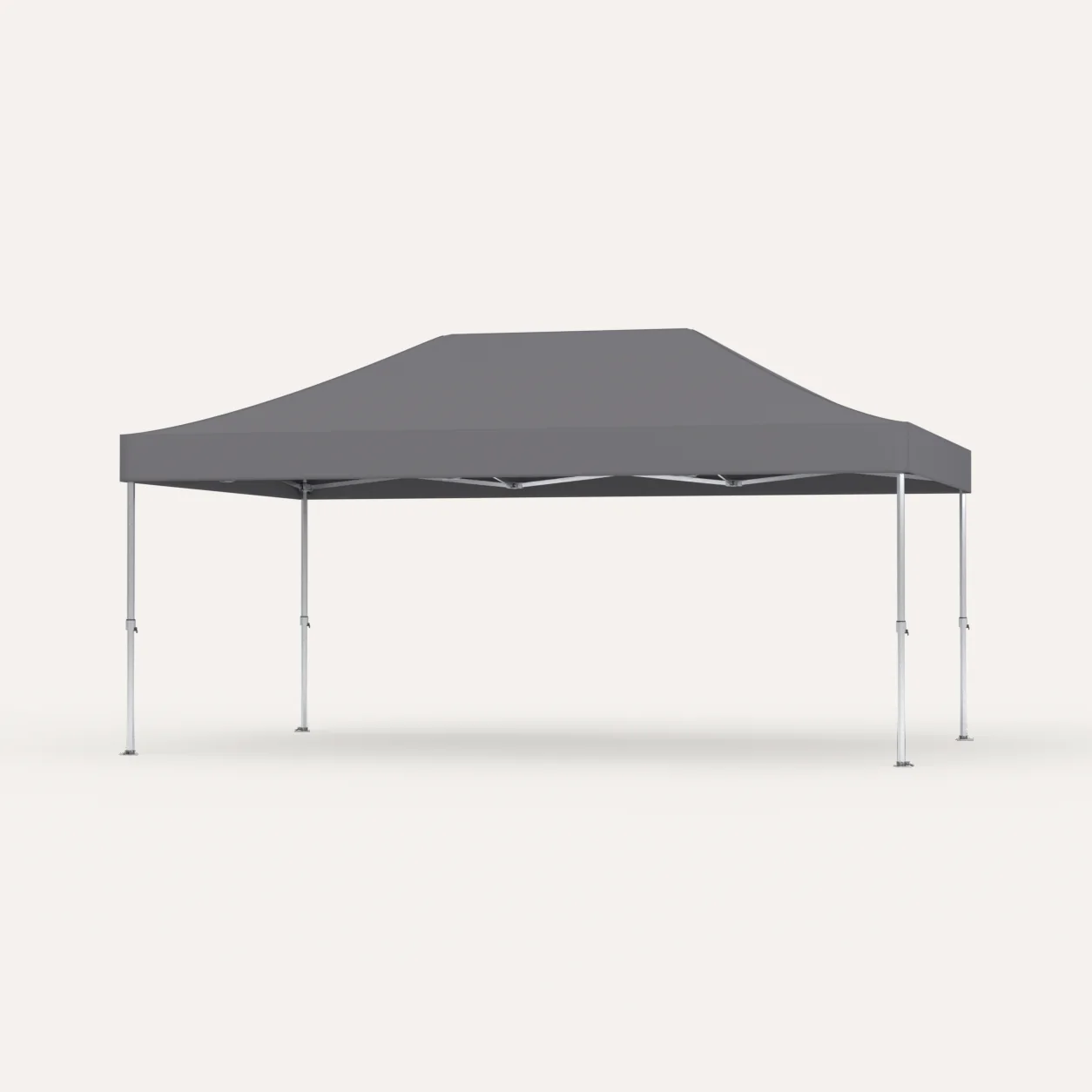 Faltpavillon Premium Hex57 4 × 6 m, Dach Grau, Studioansicht