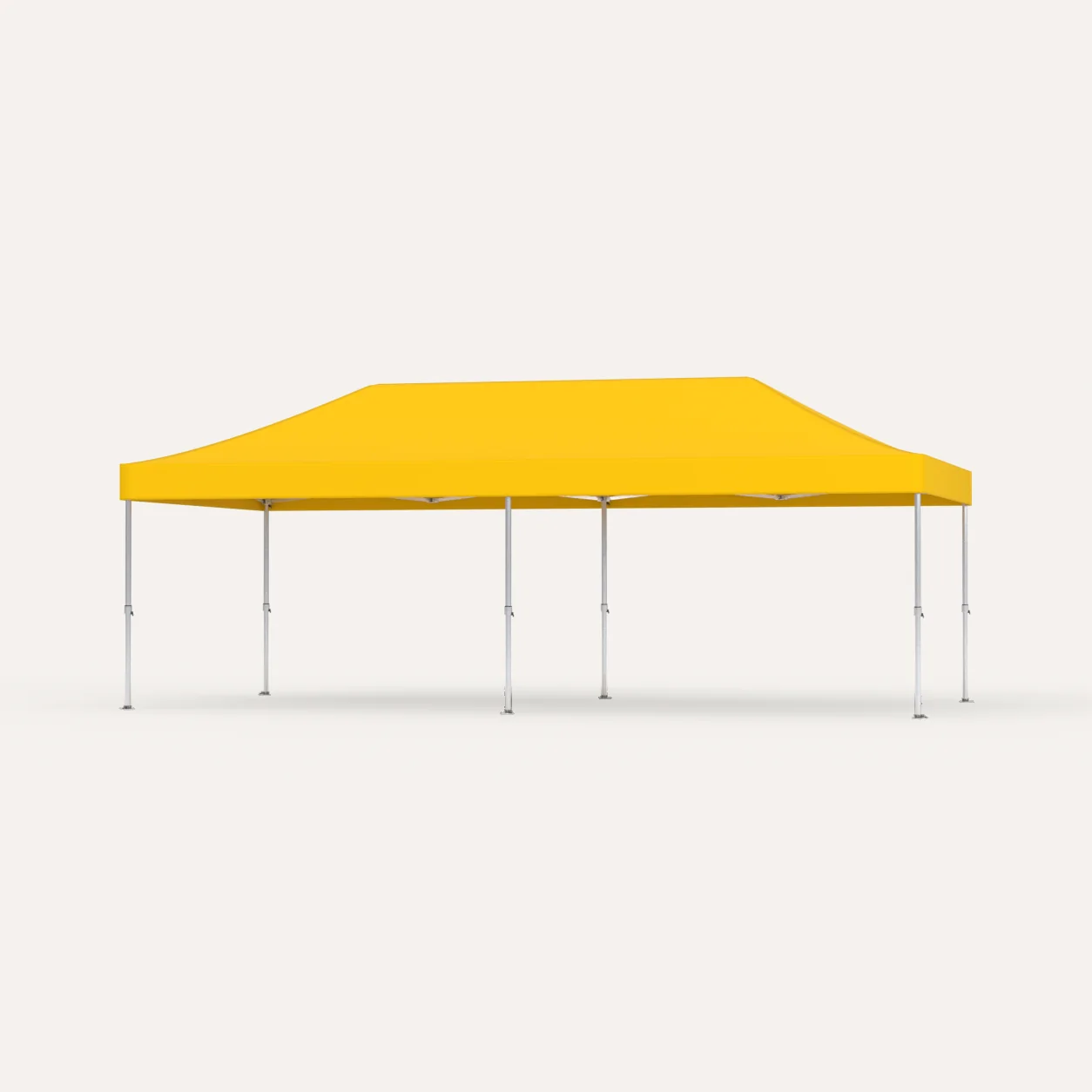 Faltpavillon Premium Hex57 4 × 8 m, Dach Gelb, Studioansicht