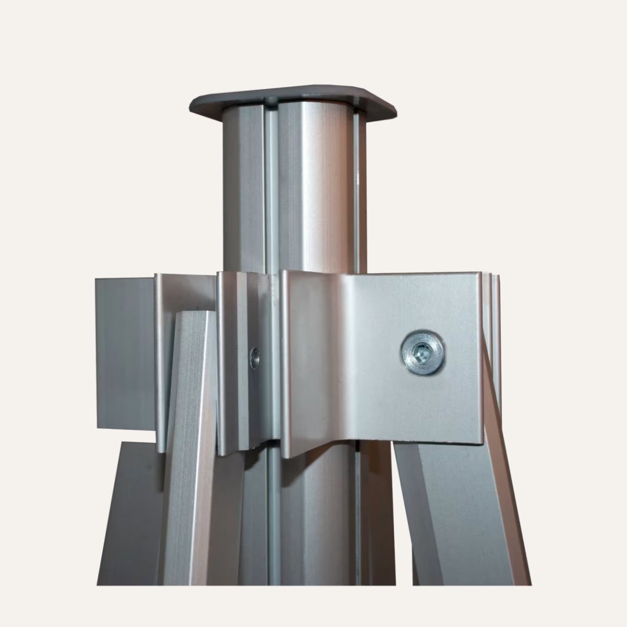 Modular Dachspitze: Mittelstütze mit Kopfplatte und Verbinder aus Aluminium