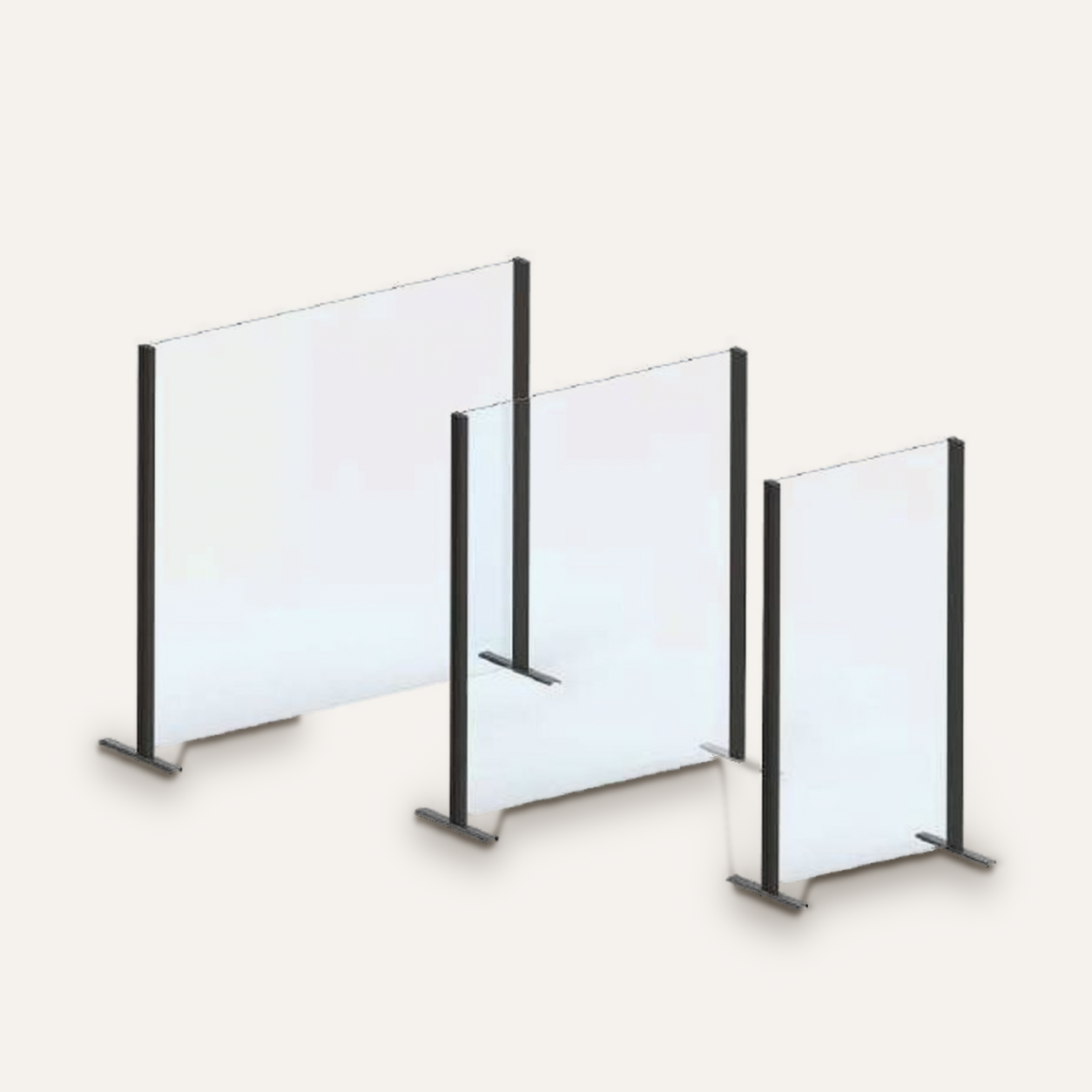 Windschutz aus Glas Standard, ESG mit Standfüßen
