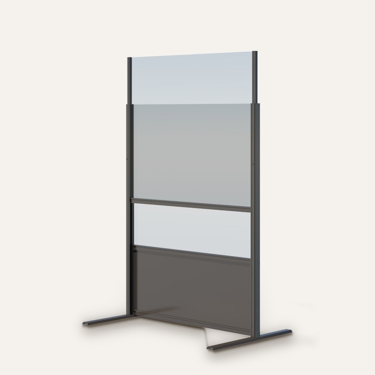 Windschutz aus Glas, manuell-hydraulisch höhenverstellbar
