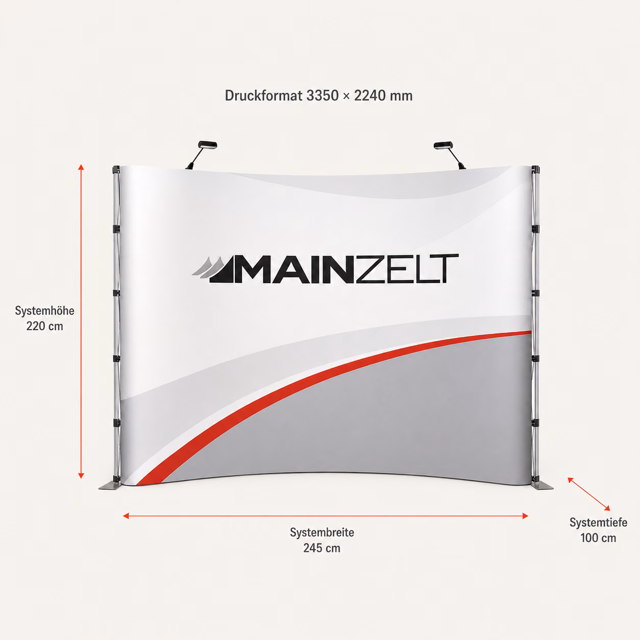 Messewand Professional 3x3 geschwungen, weitere Ansicht